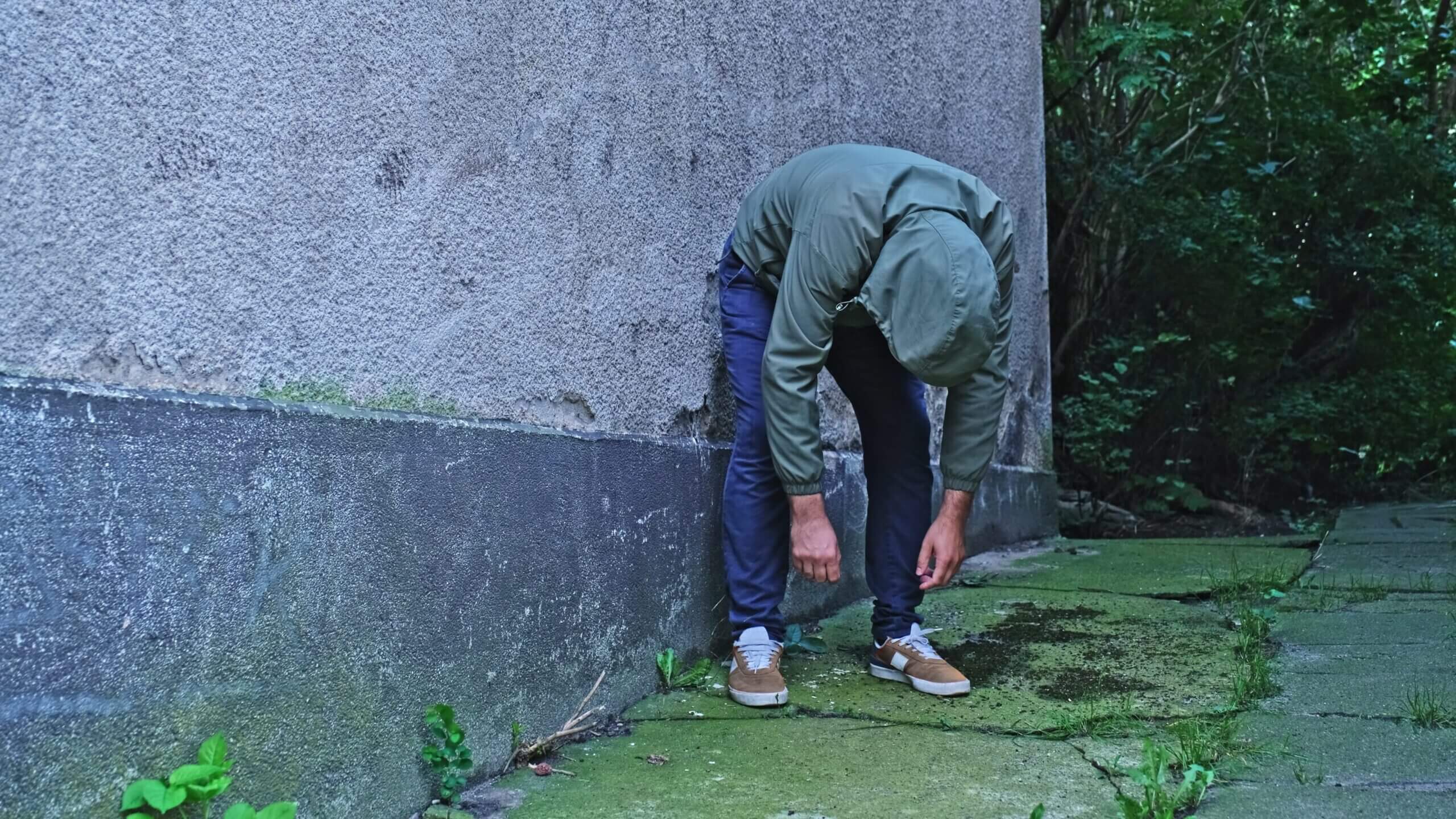 Drug addict/user under the influence of xylazine -- the flesh-eating zombie drug being mixed with fentanyl.